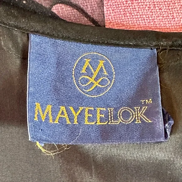 #D2 Vintage 80’s Mayeelok Black Georgette Tulle Party Prom Formal Dress - Picture 4 of 4